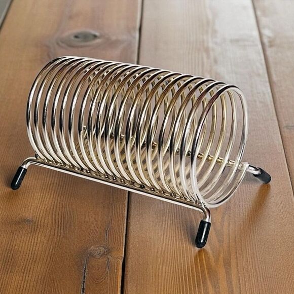 Vintage Chrome Metal Mail Sorter Footed Spiral Coil - Picture 1 of 12